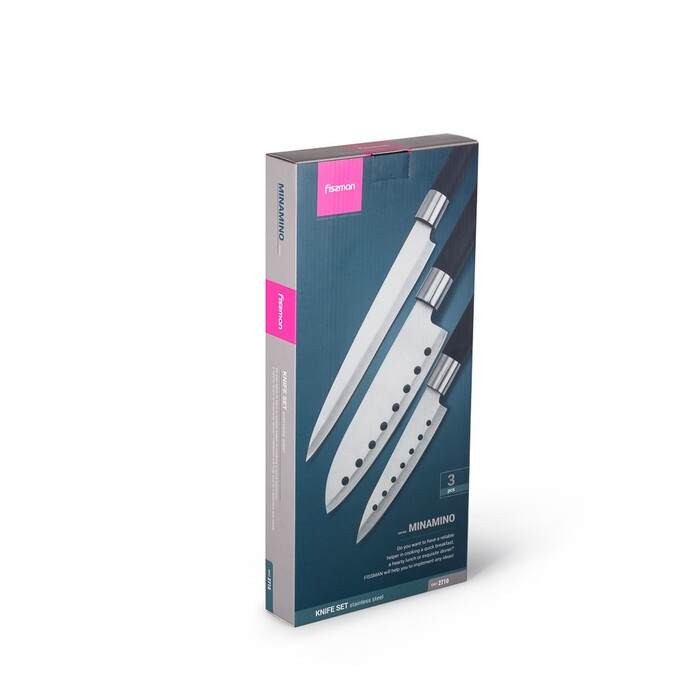 Набір ножів Fissman 3 придметів MINAMINO 420J2 сталь (2710)