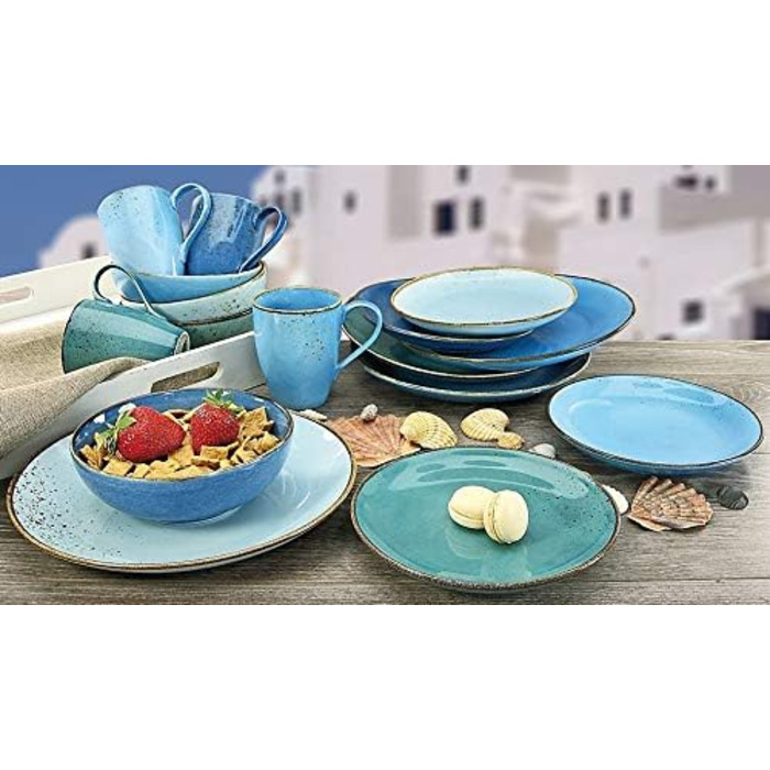 Набір посуду на 4 персони, 16 предметів, блакитний Nature Collection Aqua Creatable