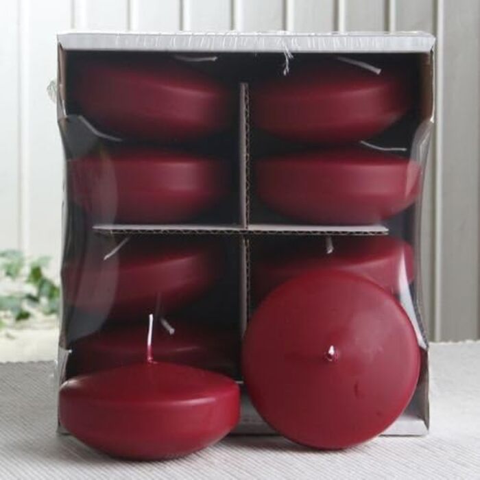 Плаваючі свічки, час горіння 8 годин, колір червоний-бордо CandleCorner