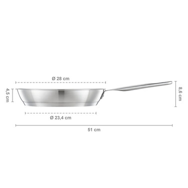 Сковорода Fiskars All Steel Pure матовая 28 см (1065628)