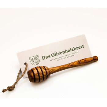 Ложка-веретено для меду дерев'яна 14 см Das Olivenholzbrett