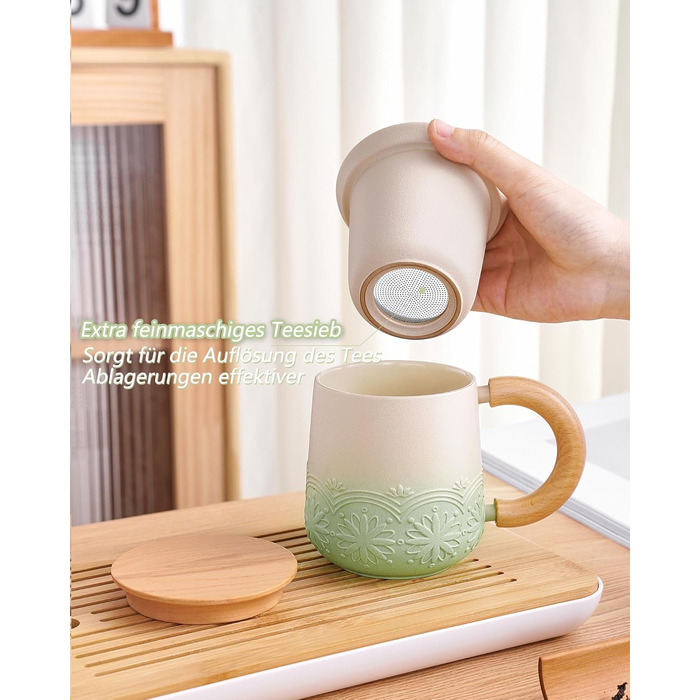 Чашка для чая с крышкой и ситечком 420 мл Zens