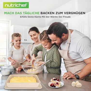 Набір форм для випічки NutriChef - Набір із 8 антипригарних форм для випічки - Без PFOA, PFOS, PTFE, придатний для використання в духовці до 232C - Кругла форма для випічки, форма для хліба, форма для мафінів та форма для дека, придатна для миття в посудо