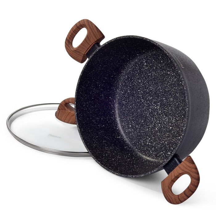 Кастрюля с крышкой Fissman VESUVIO STONE 20x8,5 см на 2,3 л (4245)