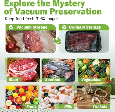 Пакетів вакуумних пакувальників 15x25 см 20x30 см 28x40 см, тиснення, без BPA, стійкі до розривів, пакети для вакуумного пакування для всіх домашніх вакуумних пакувальників, професійні вакуумні пакети для харчових продуктів, пакети для заморозки методом с
