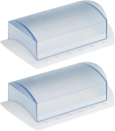 Маслянка Westmark - ідеально підходить для сервірування та зберігання - можна мити в посудомийній машині - спеціальний рельєф для надійного захоплення (зі шкалою, набір з 2 шт. )