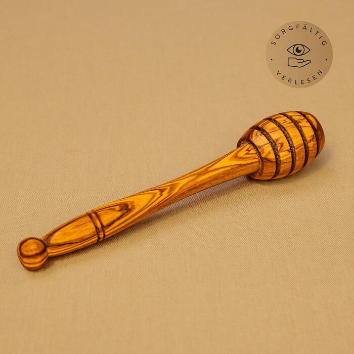 Ложка-веретено для меду дерев'яна 14 см Das Olivenholzbrett