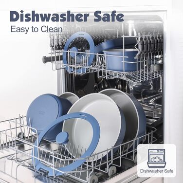 Набір кухонного посуду, 17 предметів, синій Sensarte