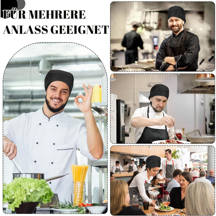 Чорний шеф-кухар капелюх 5 шт YUWJOOWEE