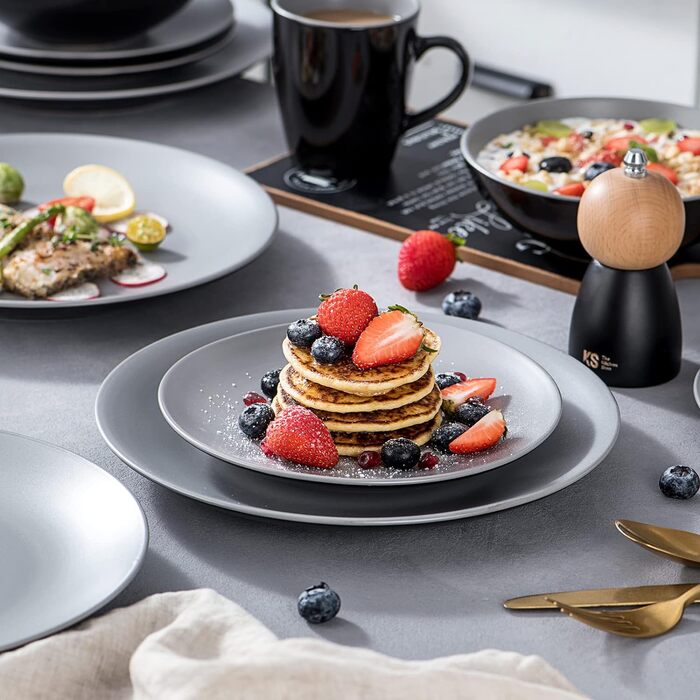 Столовий сервіз на 12 персон, 48 предметів, світло-сірий Lento Vancasso