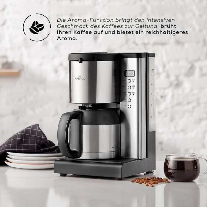 Кавоварка з ароматичним фільтром 1000 Вт, 1,35 л Coffee Art Karaca