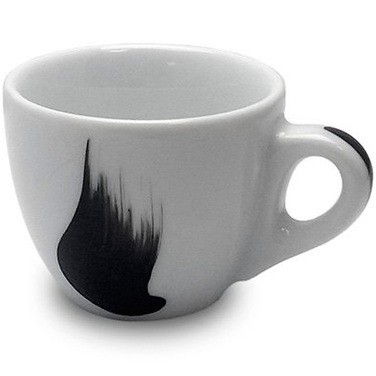37171 Чашка espresso 75 мл Fiamma Black 'Verona Millecolori Hand Painted Fiamma Black with Staffage