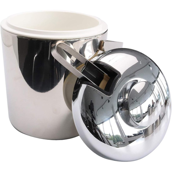 Професійне відерце для льоду 1,3 л з нержавіючої сталі з кришкою, щипцями для льоду та піддоном для крапель Buddy´s Bar