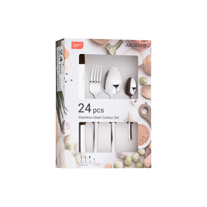 ARDESTO Набор столовых приборов Ardesto Gemini Lucca 24 Aves., Нержавеющая сталь