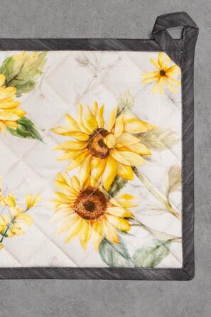 Рукавички для духовки Maison d&39 Hermine, Прихватки для каструль, 100 бавовна, термостійкі кухонні рукавички, рукавички для духовки (19 x 33 см) та прихватки для каструль (20 x 20 см) для приготування їжі, Morzine - Рукавички для духовки (19 x 33 см) та 