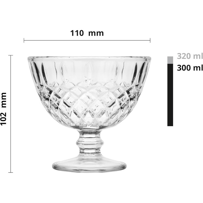 Набор креманок для мороженого 4 шт. 300 мл Glasmark KROSNO 1992