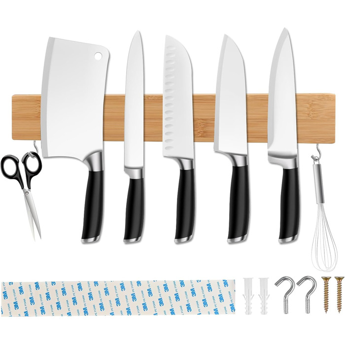 Магнітний тримач для ножів з бамбука 40 см Herboom