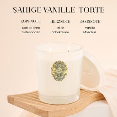 Ароматна свічка M&SENSE Лісова хатина, ароматичні свічки у склянці, натуральна соєва свічка, час горіння 55 годин, подарункові свічки для жінок та чоловіків, подарункова свічка (вершковий ванільний торт, 560 г)