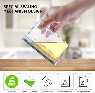 Контейнери для зберігання продуктів Hibisaws, 12 предметів, з кришками, контейнери для заморожування, харчові коробки, без BPA та 100 герметичні, прозорі, 6 x 1 л та 6 x 0,5 л, коробки для приготування їжі, набір Tupperware (99)