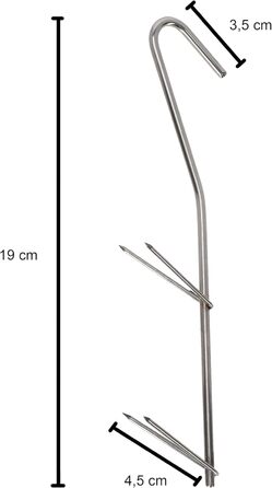 Гачки для для коптильні з нержавіючої сталі 10 шт 19 см A&N