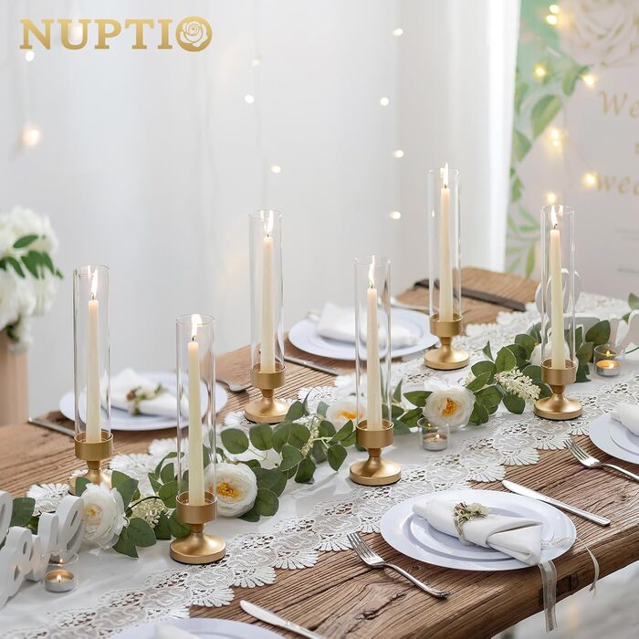 Скляний циліндричний свічник 2 шт. 31 см NUPTIO