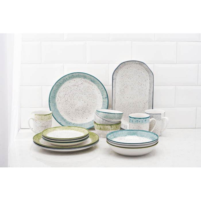 Тарілка обідня Ardesto Siena, 27см, порцеляна, біло-блакитний