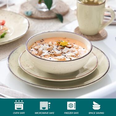 Набір столового посуду на 12 осіб, 48 предметів, бежевий Navia Vancasso