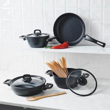 Набір посуду 7 предметів, чорний KARACA