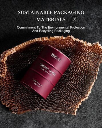 Ароматичні свічки M&SENSE з натурального соєвого воску, натуральна соєва свічка для домашнього декору, тривалий час горіння до 70 годин, класні подарунки-свічки для чоловіків і жінок (600 г, вишнева бомба)