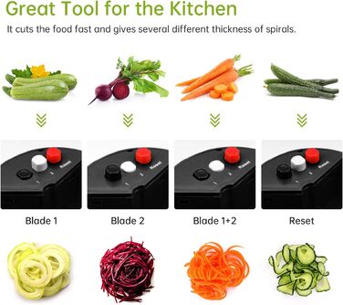Спіральна овочерізка 4 в 1 з контейнером, чорна MENNYO