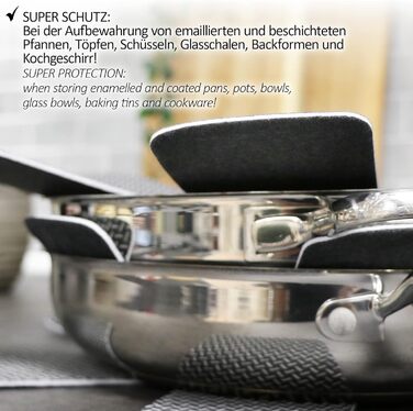 Набір з 6 фетрових підставок під гаряче 38 см, сірий Com-Four