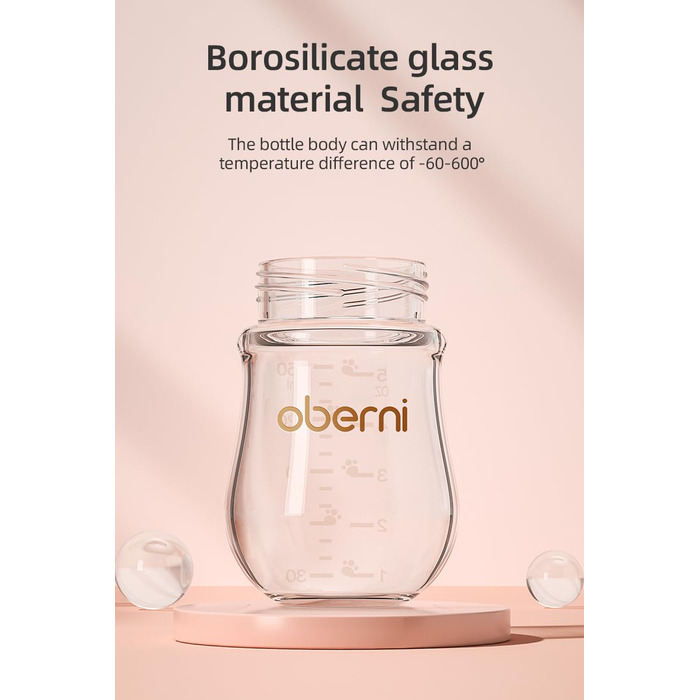 Скляна пляшечка для годування 150 мл Oberni