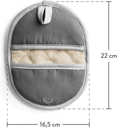 Набір 2 шт. Силікон і бавовна, термостійкі (прихватки, сірі)