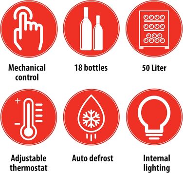 Винний холодильник до 18 пляшок чорний alpina