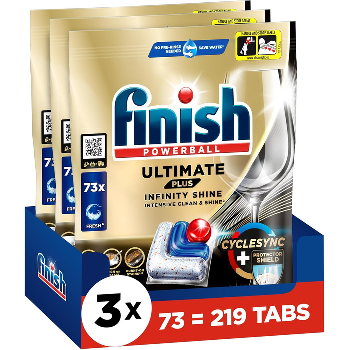 Таблетки для посудомийної машини 219 капсулили Ultimate Plus Infinity Shine Finish