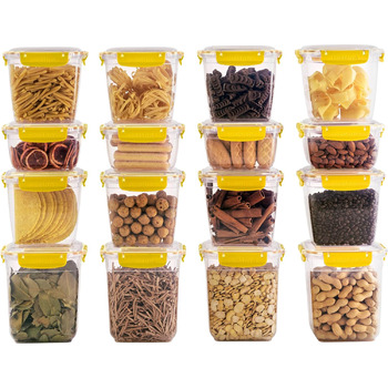 Набір банок для зберігання uandu Lock & Fresh з 16 упаковок, банки для зберігання харчових продуктів з кришками для харчових продуктів, мікрохвильова піч і морозильна камера, банки для зберігання з кришками, ящик для зберігання кухонний, ящики для зберіга