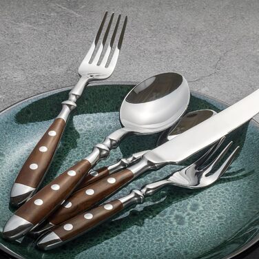 Набір столових приладів на 6 персон, 30 предметів, коричневий Alata