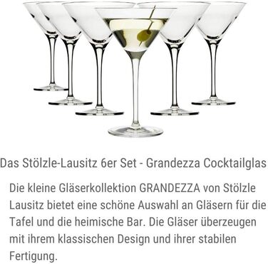 Коктейльні чаші 240 мл, набір з 6 келихів, Grandezza Stölzle Lausitz