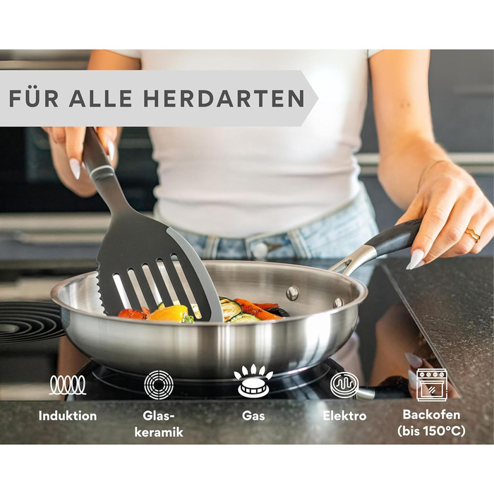 Сковорода з нержавіючої сталі 24 см, срібляста Pura DIVORY