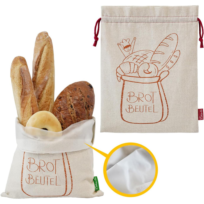 Мішок для хліба 43 х 33 см, набір 2 предмети Feherlo