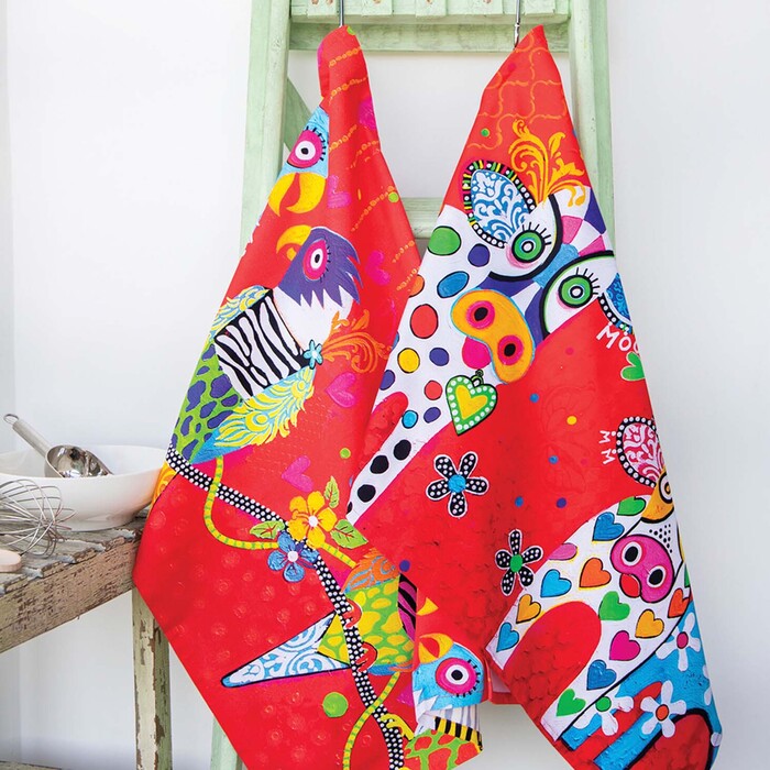 Рушник кухонний Maxwell Williams Happy Moo Day LOVE HEARTS, бавовна, 50 х 70 см