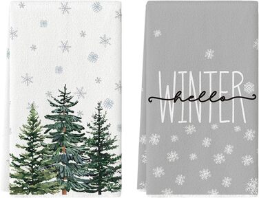 Набір з 2 кухонних рушників, сезонна прикраса Hello Winter, 42x65 см Artoid Mode
