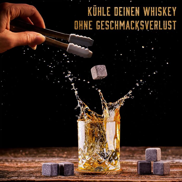 Набір 12 каменів для віскі та щипців Whisiskey