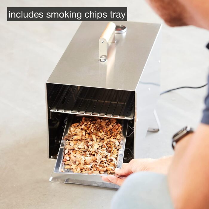 Електрична коптильня для теплого копчення 25,5 х 50,25 х 40,5 см barbecook