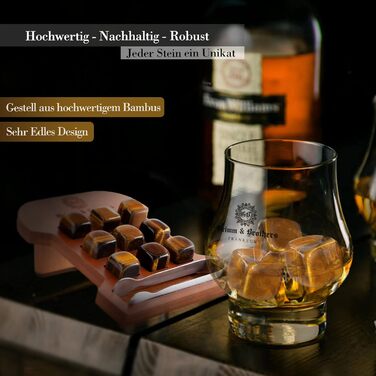 Набір каменів для віскі 9 каменів тигрового ока Grimm & Brothers FRANKFURT