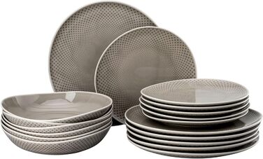 Набір тарілок на 6 персон, 18 предметів Junto Pearl Grey Rosenthal