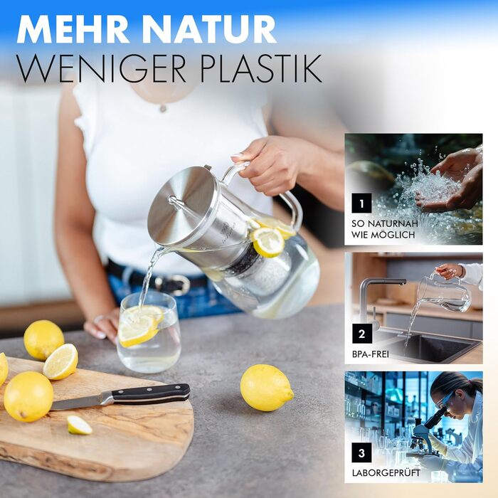 Стеклянный графин для фильтрации воды 1,5 л INFINTOS