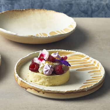 Тарелка презентационная с бортиком 21*h 1.5 см, Terra Porcelain Roko Sand, GenWare