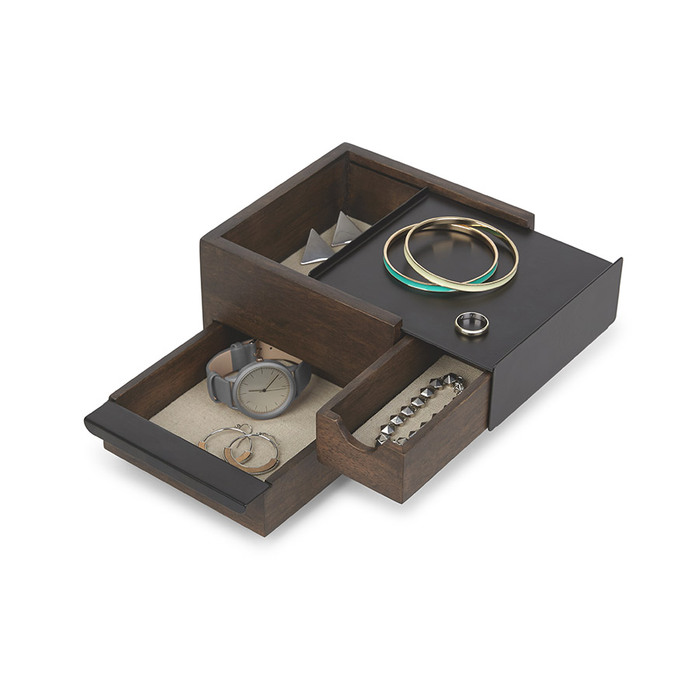 Шкатулка для прикрас 20,7х11,3х25,7 см коричнева Stowit Umbra