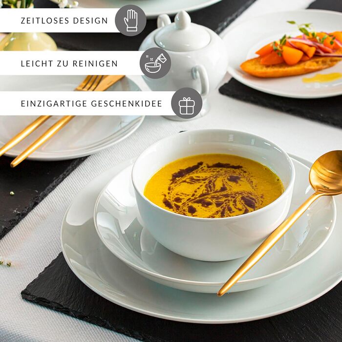 Столовий сервіз, білий, порцеляна 24 шт. на 6 персон Sänger New Port